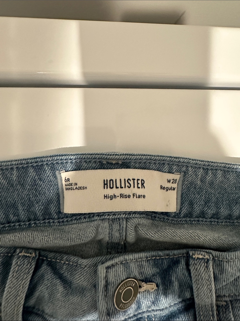 Hollister Light Blue High-Rise Flare Jeans